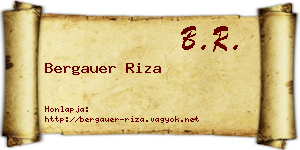 Bergauer Riza névjegykártya